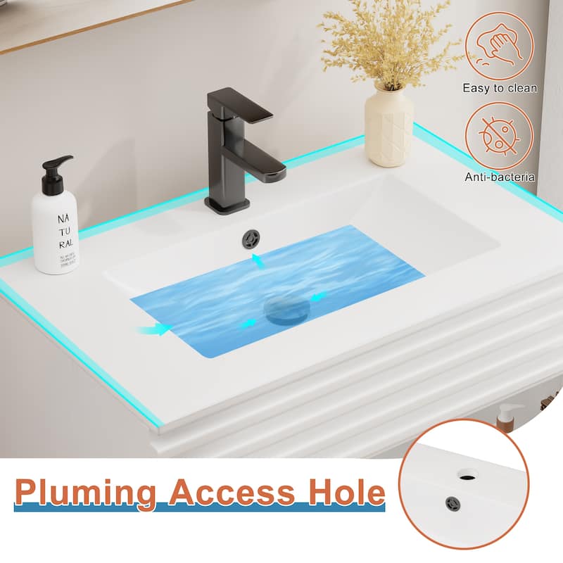 Bathroom Vanity Set W/Drop in Sink Faucet Cabinet Combo
