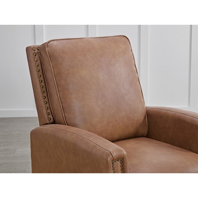 Spruce & Spring Alston Push Back Recliner Chair with Nailhead Trims for Living Room