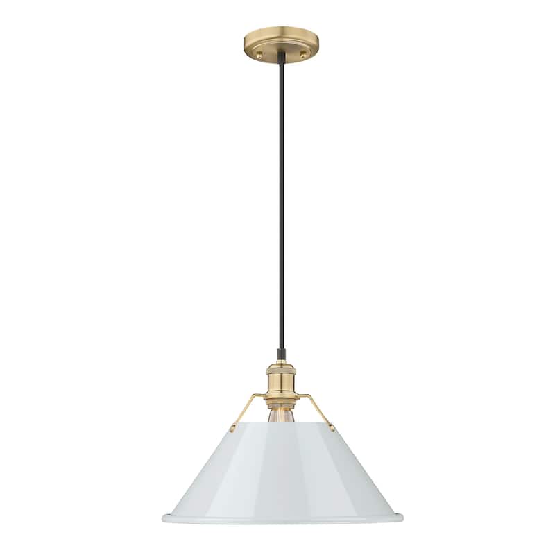 Orwell 14" Wide Large Pendant in Brushed Champagne Bronze with Dusky Blue - Gold