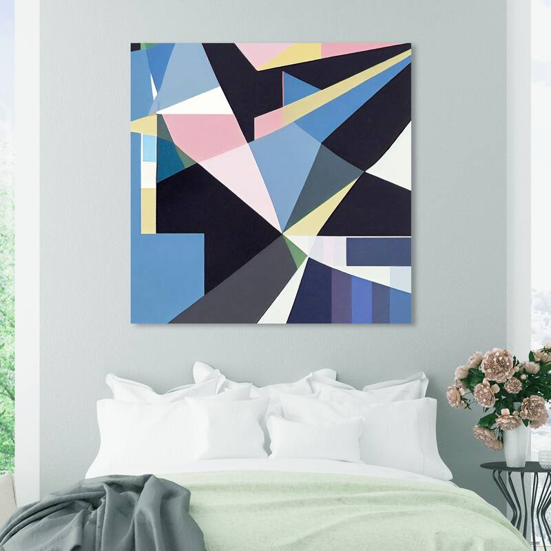 Wynwood Studio Abstract Geometric Game Blue and Modern & Contemporary Wall Art Canvas Print - 40 x 40
