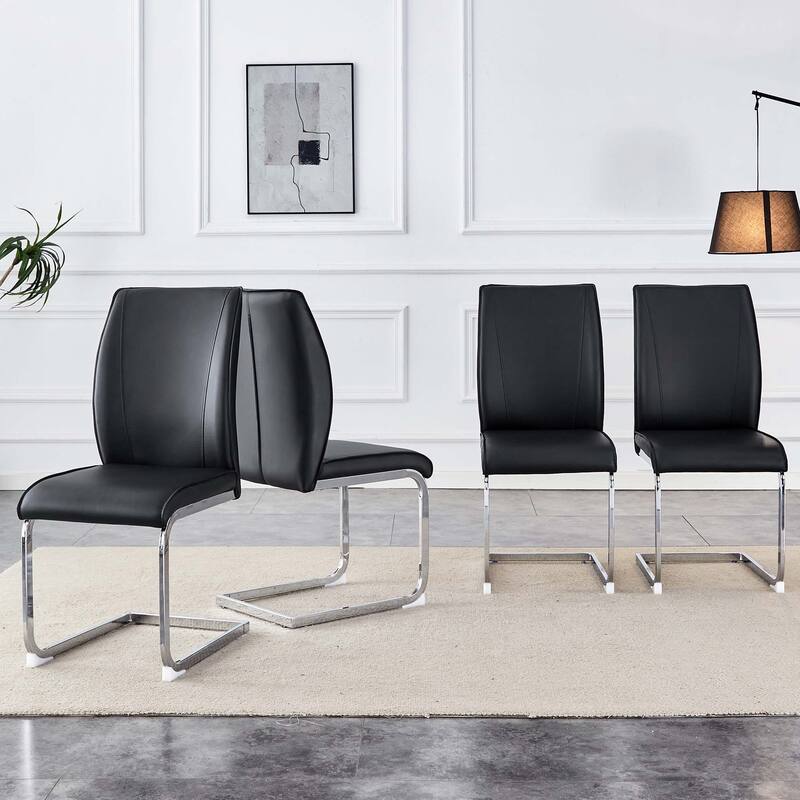 Set of 2 PU Material High Resilience Dining Chair