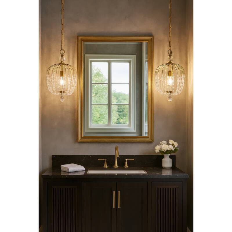 Varaluz Voliere 1-Light Crystal Pendant - Havana Gold