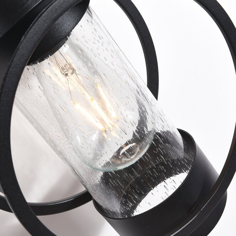 Maxax Black 11.8'' H Outdoor Wall Lantern with Dusk to Dawn (Set of 2)