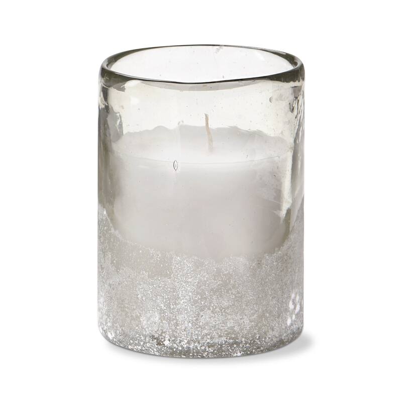 White Citronella Sunkissed Coconut Scented Outdoor Small Candle in Glass Container, Burn Time 27 hrs.