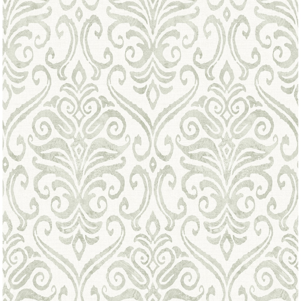 Chesapeake Adavu Sage Damask Wallpaper