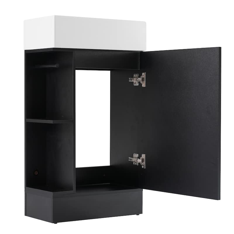 Roomfitters 18.6" Bathroom Vanity with Sink Cabinet with Two-Tier Shelf Left or Right Setup Slim Fit Design