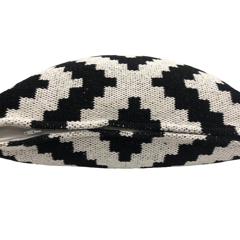 Sevita Black and White Geometric Medallion Throw Pillow