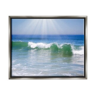 Stupell Rolling Ocean Waves Photography Framed Floater Canvas Wall Art ...