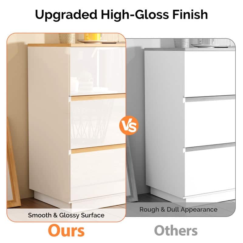 High-Gloss White Oak Contrast P2 15MM Particleboard Melamine 47.2in Double 6-Drawer