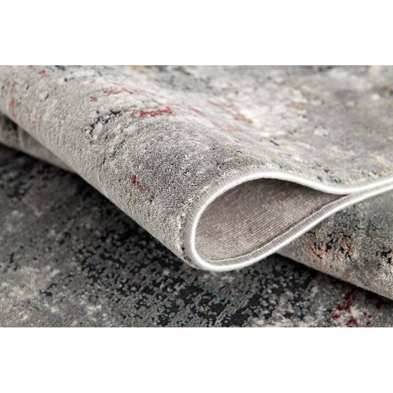 2' x 10' Gray and Ivory Abstract Runner Rug Bed Bath & Beyond 34465873