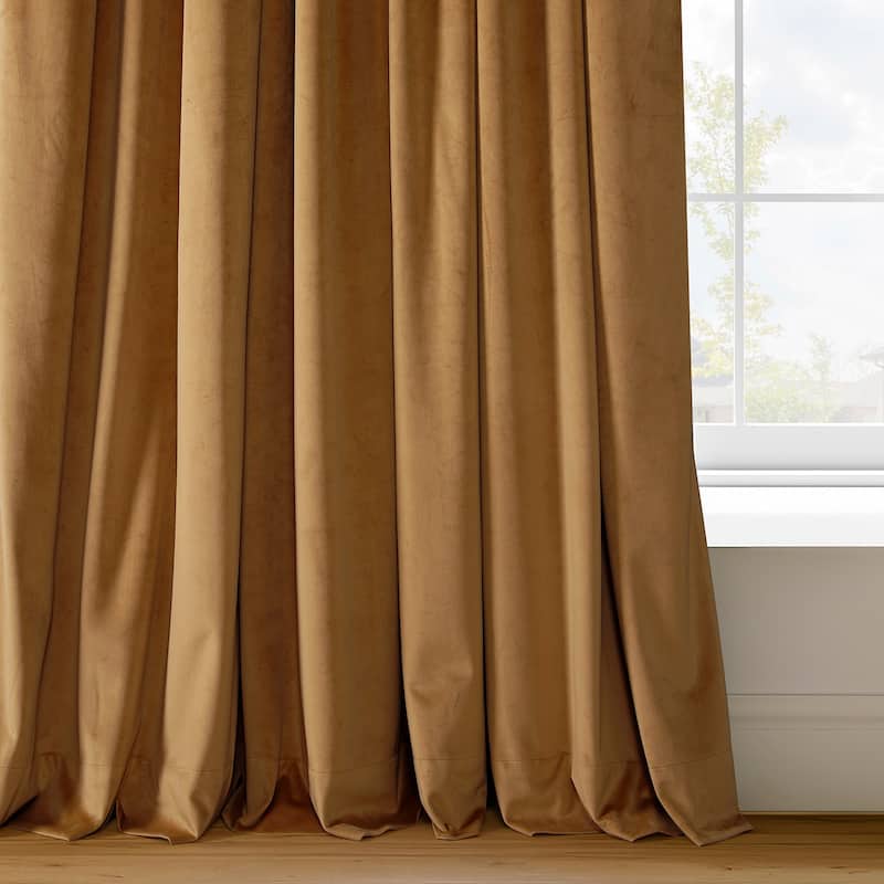 Exclusive Fabrics Signature Blackout Velvet Grommet Curtain (1 Panel)