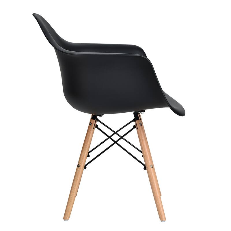 Costway Set of 2 Mid Century Modern Molded Dining Arm Side Chair Wood - See details