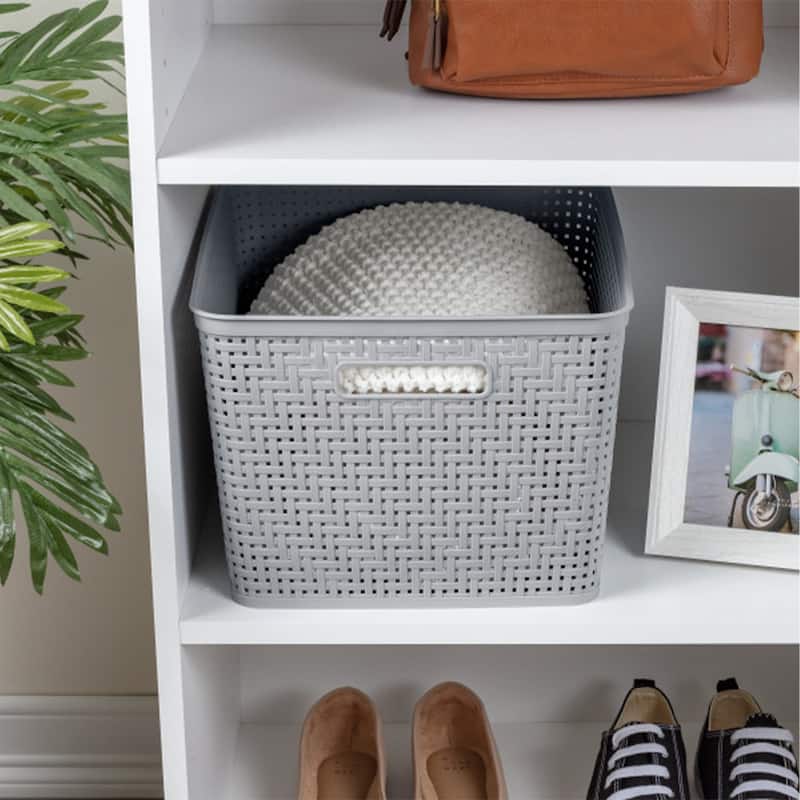 Sterilite 14"Lx8"H Woven Rectangular Tall Basket for Home Organization (18 Pack) - 18 Pack