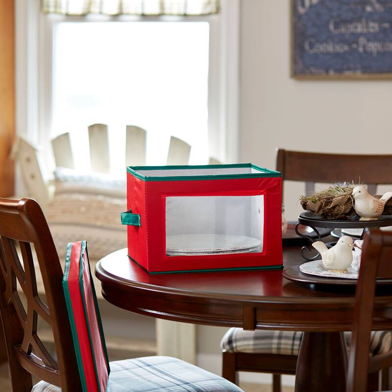 Household Essentials Holiday Dinner Plate Storage Box - 12'' x 12'' x 8.5''