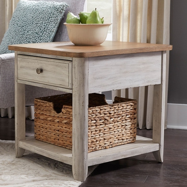 Antique white end tables discount