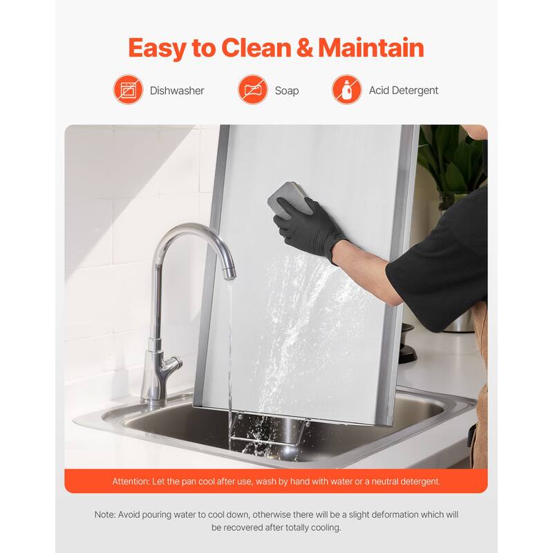 Anmytek 32x16 Inch Stainless Steel Flat Top Griddle