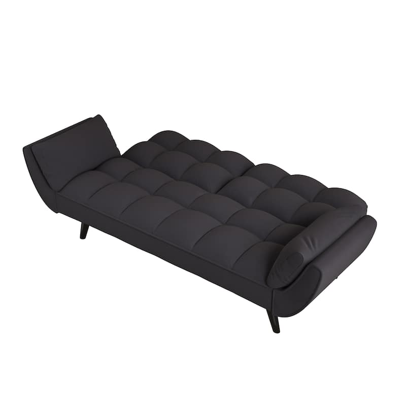 57" Velvet 2 Seater Convertible Sofa with Adjustable Backrest and Armrests for Compact Living Spaces