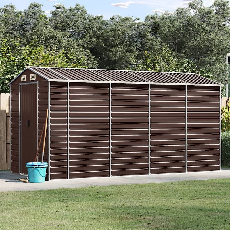 vidaXL Garden Shed Metal Outdoor Storage Shed Anthracite Galvanized Steel