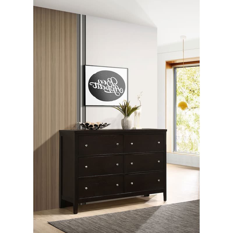 Carlton Contemporary Wood 6-drawer Dresser Cappuccino