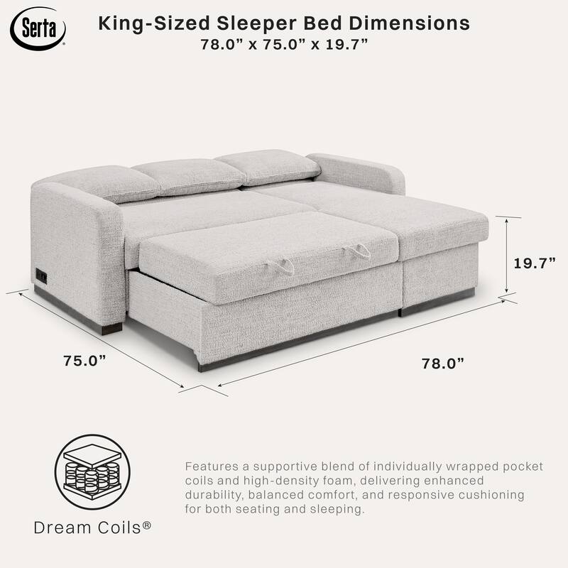 Serta Hayden Convertible Sectional Sofa with Storage