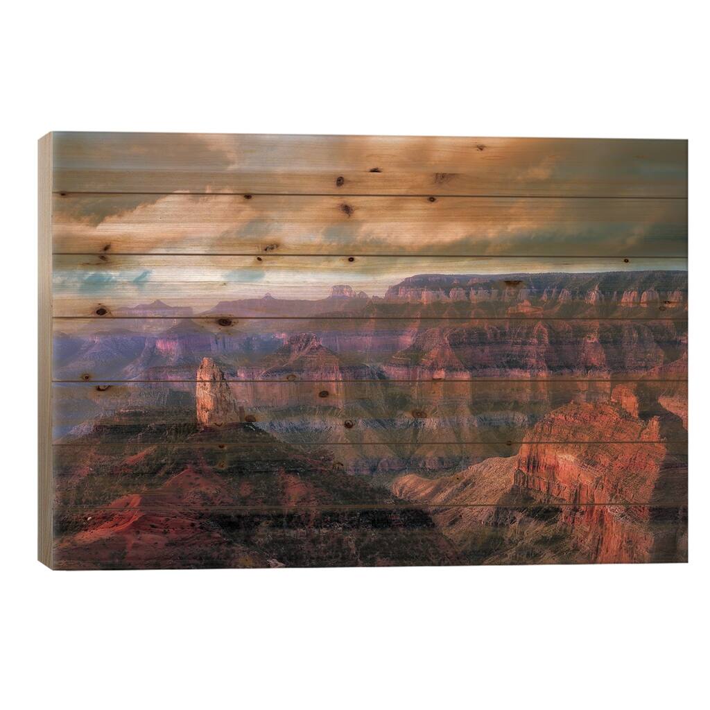 Grand Canyon Sunset IV Print On Wood by Dennis Frates - Multi-Color