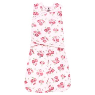 Hudson Baby Infant Girl Convertible Swaddle Sleep Sack, Blush Rose