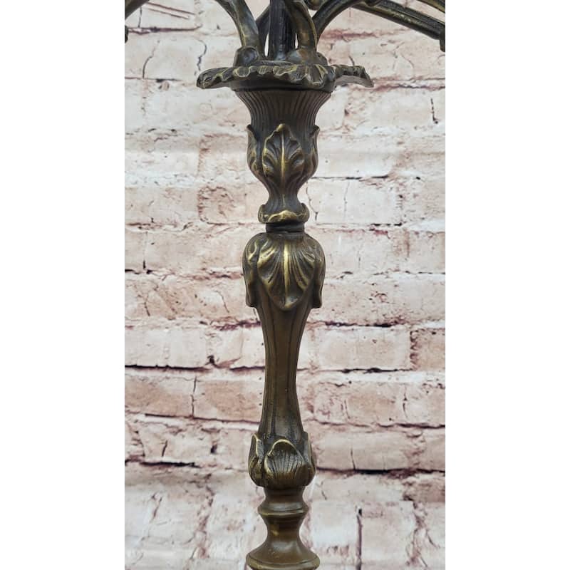 Hot Cast Bronze Victorian Candelabra Candle Holder Antique Style Sculpture By Milo
