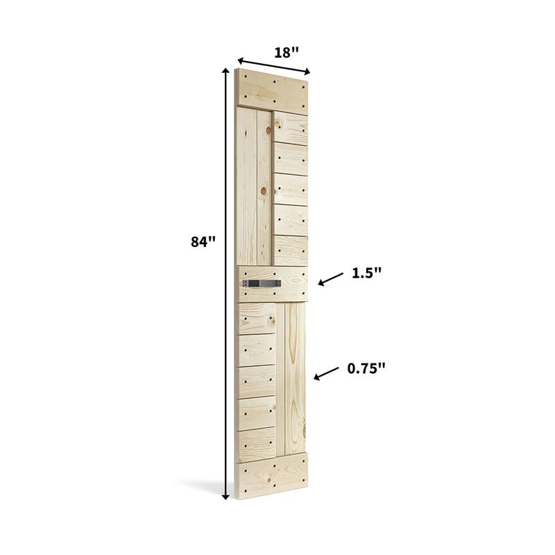 Coast Sequoia 30in./36in./48in./60in./72in. x 84in. Embossing Pine Wood Bi-Fold Barn Door With Sliding Hardware Kit