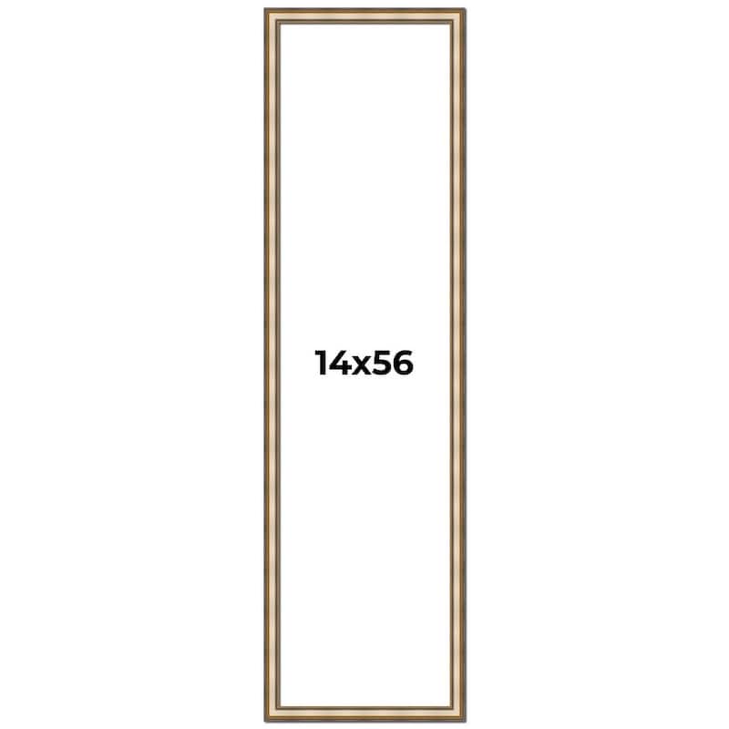 14x56 Frame Gold Solid Wood Shadow Box Width 1.5 Inches | Interior Frame Depth 2 3/8 Inches