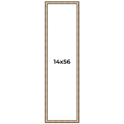 14x56 Frame Gold Solid Wood Shadow Box Width 1.5 Inches | Interior Frame Depth 2 3/8 Inches