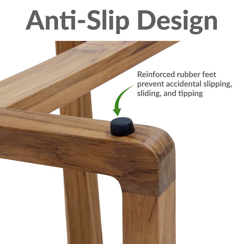Sunnydaze 19" Teak Shower Bench Seat for Indoor or Outdoor Use