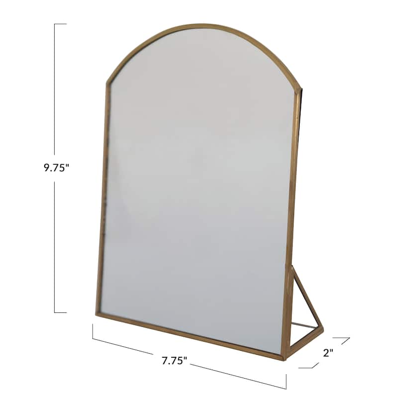 Metal Framed Standing Mirror, Brass Finish