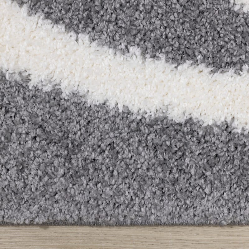 Fairmont Collection - Grey/White Swirl Design Rug