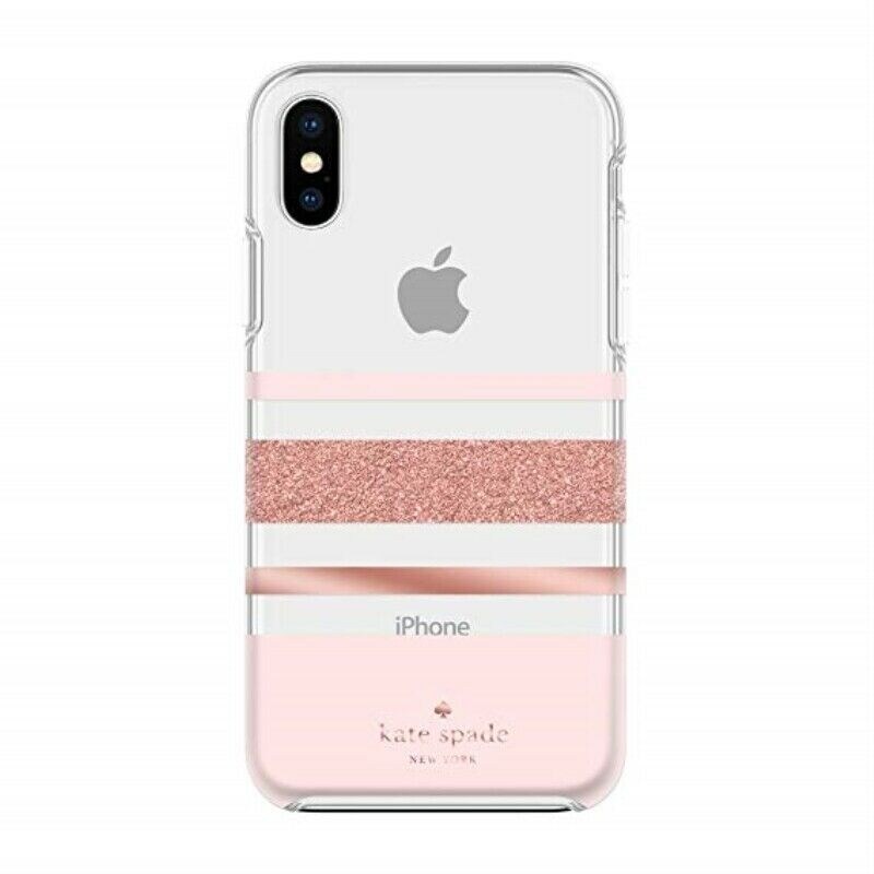 Shop Kate Spade New York Flexible Hardshell Case For Iphone Xs Iphone X Charlotte Stripe Rose Gold Foil Overstock 28812937