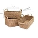 preview thumbnail 3 of 1, 3Pc Rect. Seagrass Basket With Braided Handles Natural
