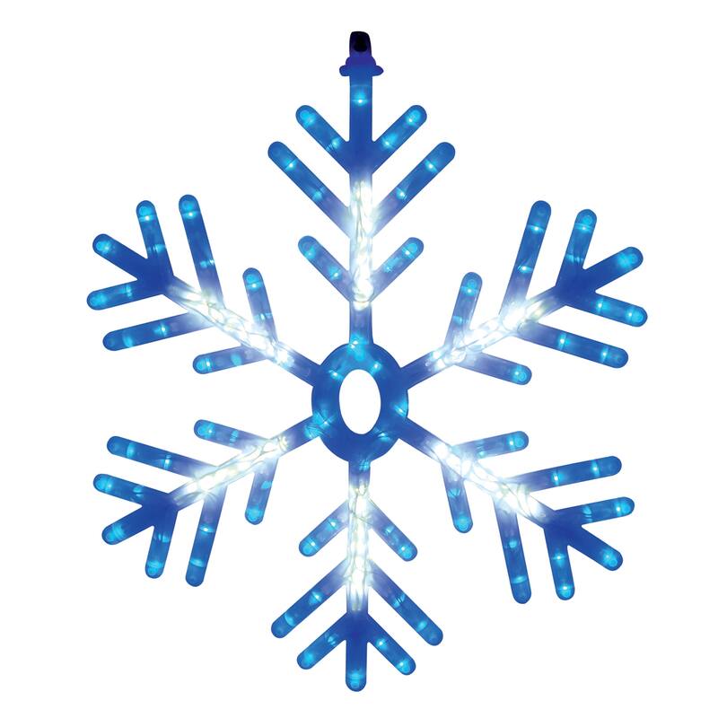 25" Lighted Blue and White Snowflake Christmas Decoration