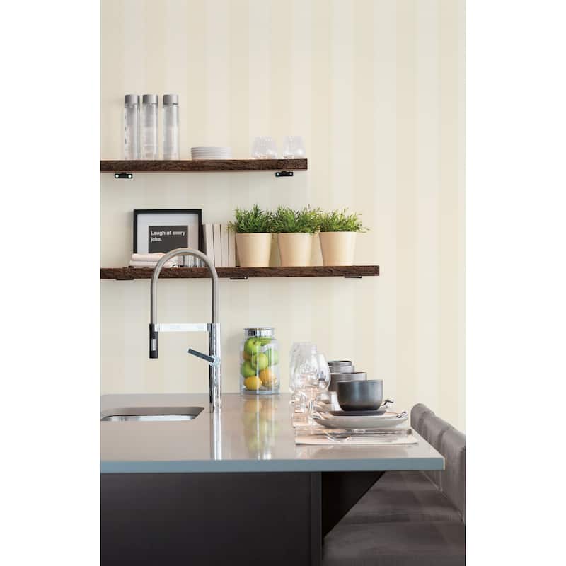 Galerie Wallcoverings Smart Stripes 2 Shimmery Stripe Vinyl on Non-Woven Matte/Shimmer Wallpaper Roll