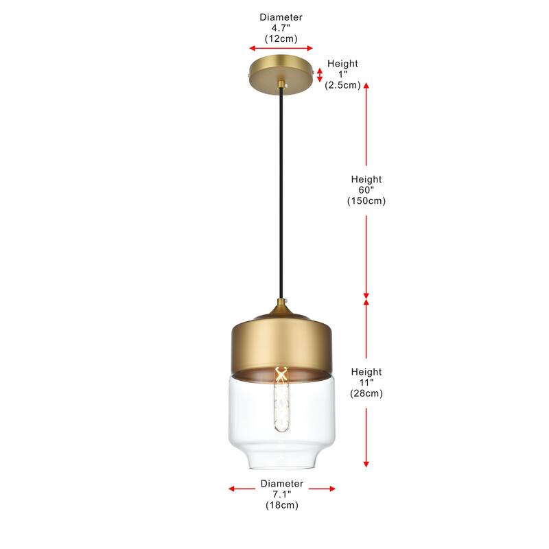 1-Light Pendant with 7 inch Clear Glass