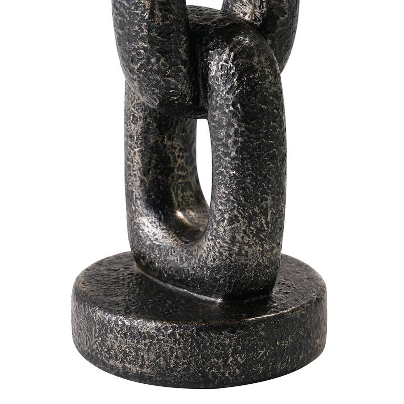 American Art Decor Linked Luminaires 2-Piece Table Top Candle Holders - 9" x 3.5"