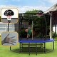 preview thumbnail 3 of 20, 10 ft. Round Outdoor Trampoline with Basketball Hoop, Enclosure Net and Ladder