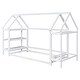 preview thumbnail 25 of 28, Wooden Twin House Bed with Integrated Shelves and Hanger for Kids Room