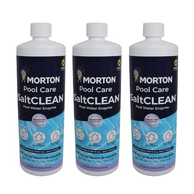Morton Pool Care SaltCLEAN Salt Water Swimming Pool Water Enzyme, 32 Oz, 3 Pack - 2.20
