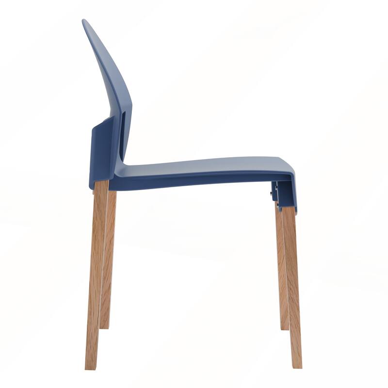 4-Pack Grey Blue Chairs with PP Seat