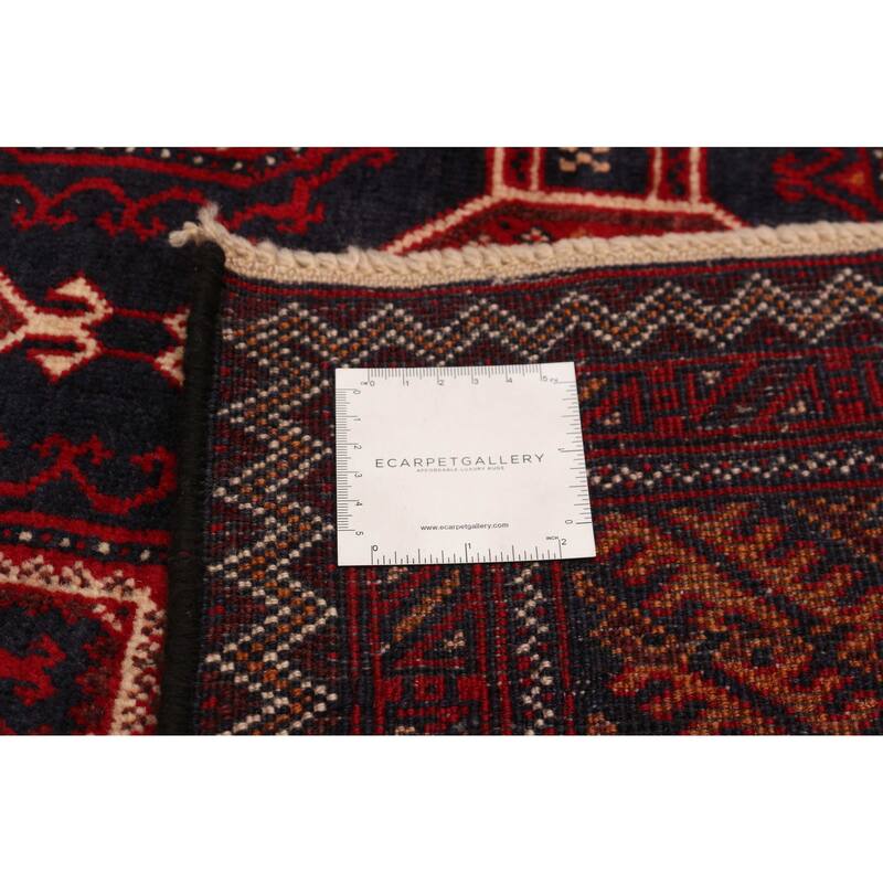Teimani Navy, Red Rug 3'10" x 6'5" - 3'10 x 6'5