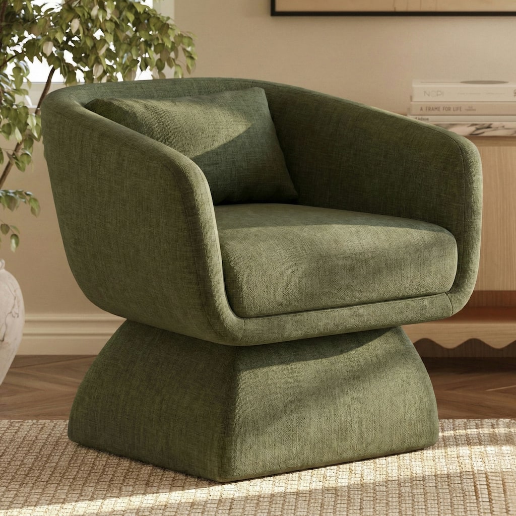 Poly & Bark Zeno Chenille Velvet Fabric Lounge Chair