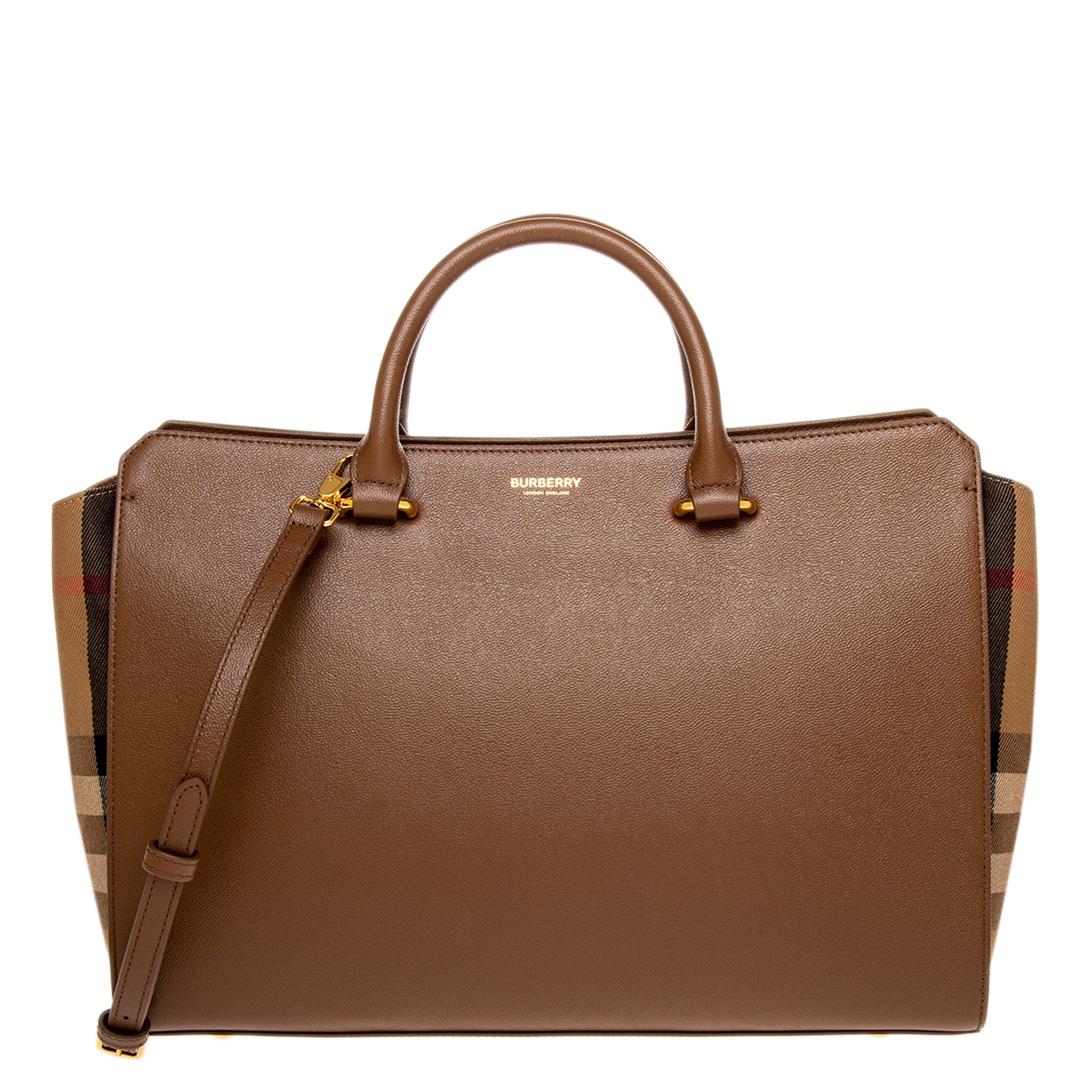 [美品]Burberry バッグ ブラウン Burberry Medium Banwell Shoulder Bag - Overstock - 43394894