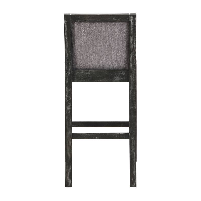 Height Bar Stools set of 2, Armless Dining Chairs with Footrest, Upholstered Kitchen Chairs with Rubber Wood Frame