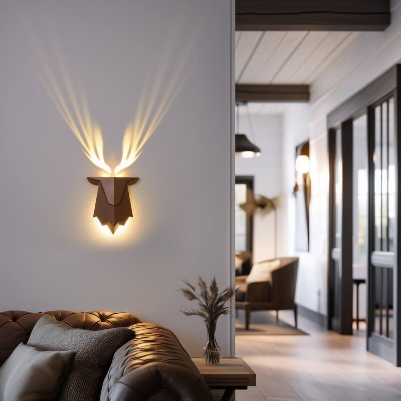 Rechargeable 3D Reeindeer Antler Wall Lamp