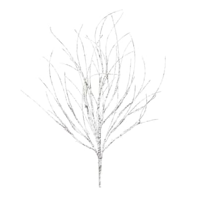Set of 12 Flocked Birch Twig Christmas Branches 32.5"