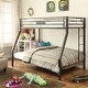 preview thumbnail 7 of 5, Twin Over Full Bunk Bed with Slat System & Guardrail, Black